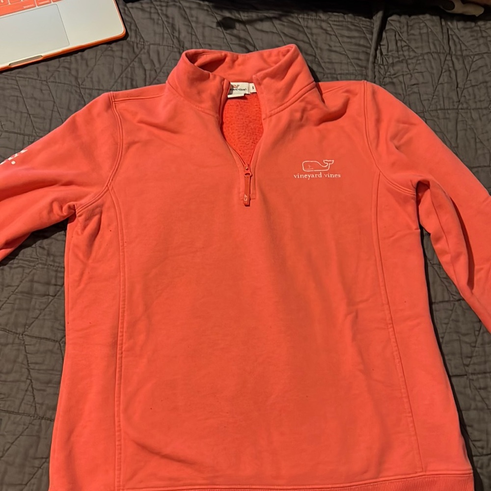 Vineyard Vines Coral Fleece Quarter-Zip, Size S